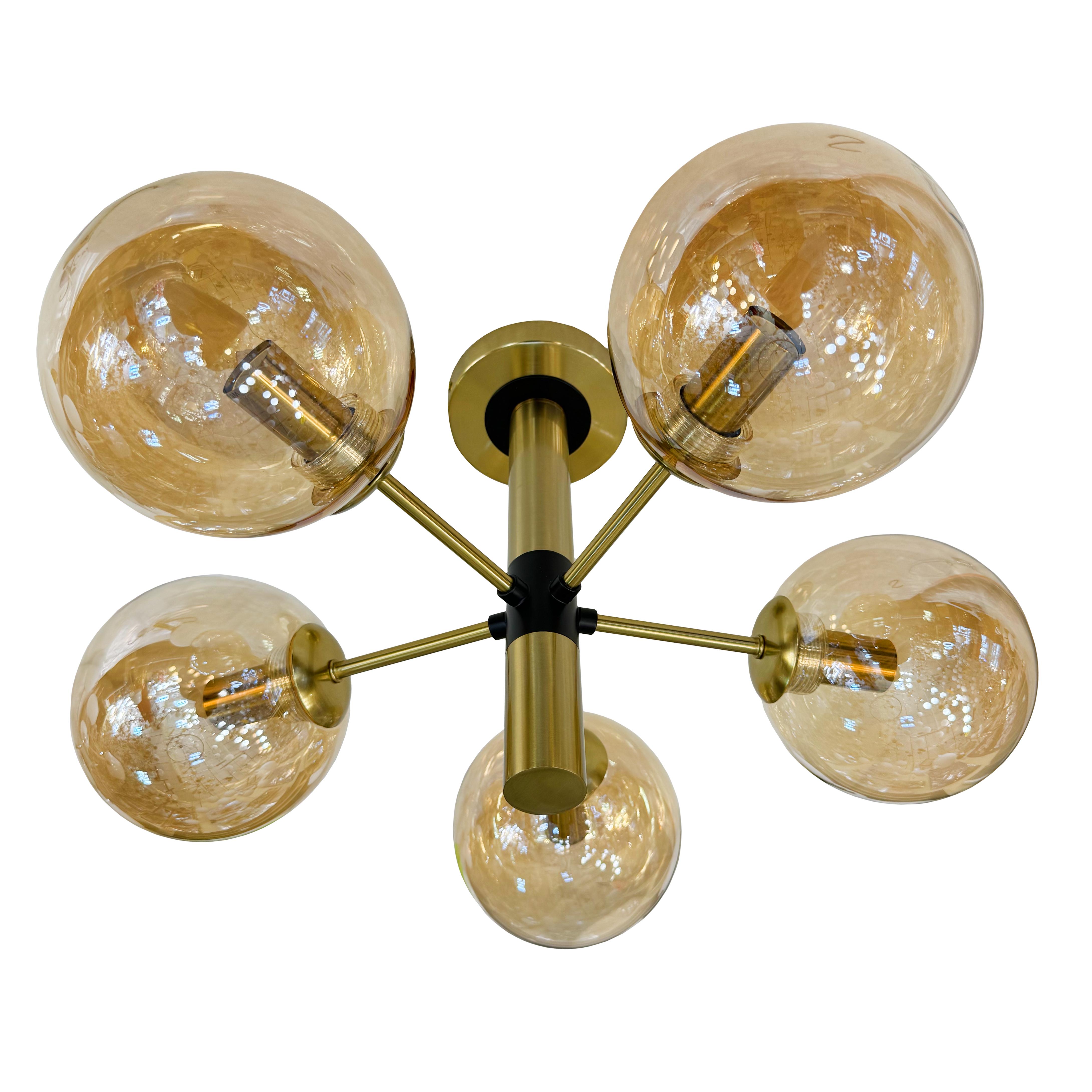 Люстра стельова Прометей P9-N2773/5 amber ball