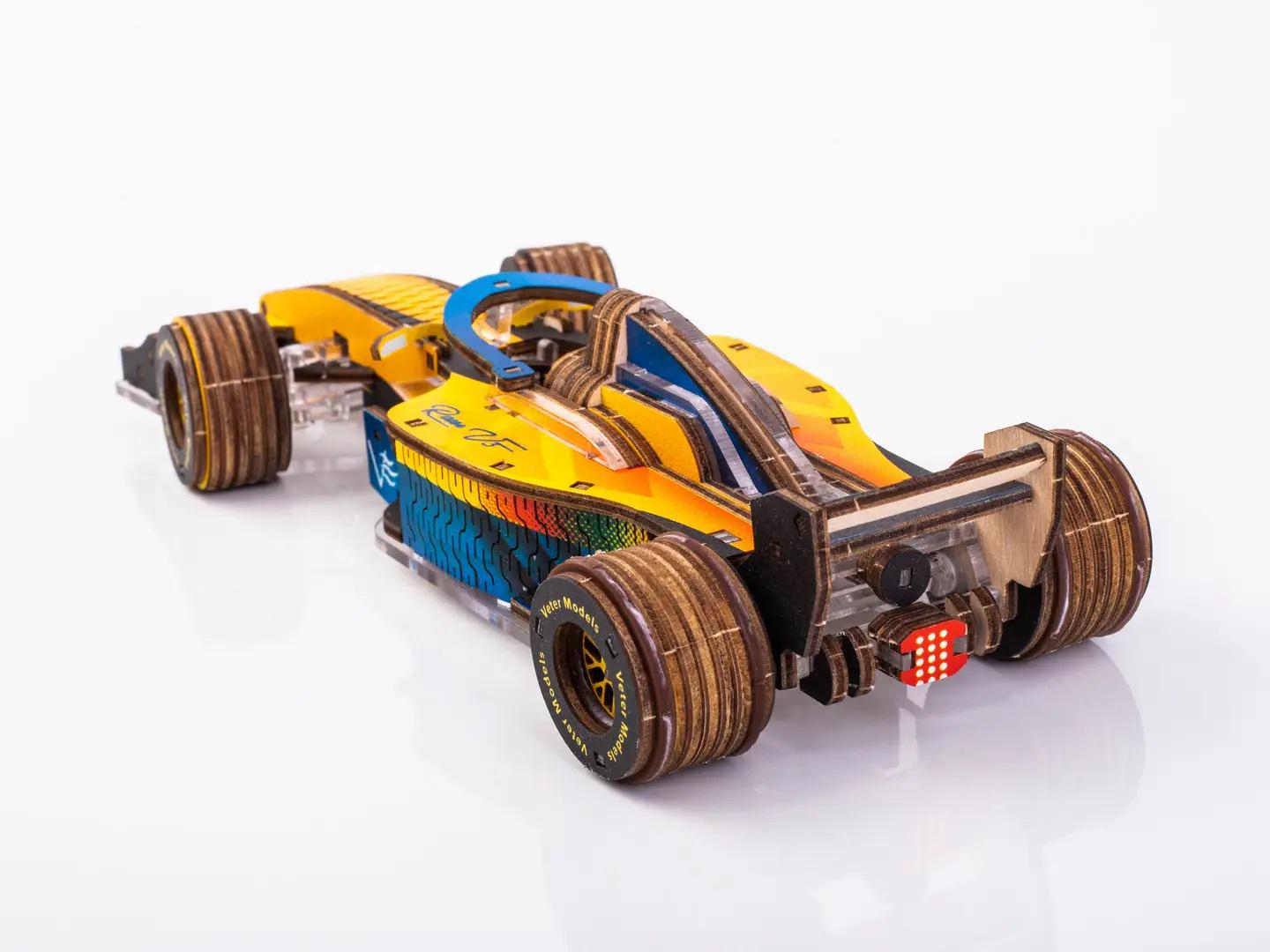 Конструктор механический 3D Racer V3 Гоночный болид деревянный (acc3f5e7) - фото 2