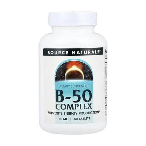 Комплекс витаминов группы B Source Naturals Vitamin B-50 Complex 50 мг 50 табл. (SNS-04202)