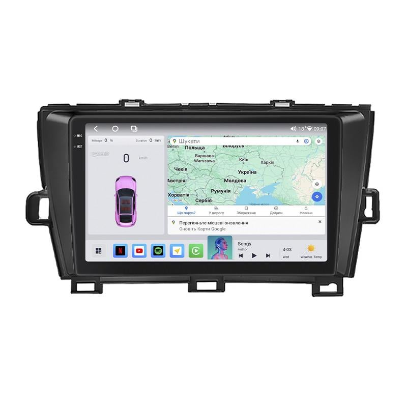 Автомагнітола штатна Lesko для Toyota Prius III XW30 2009-2011 4/64 QLED CarPlay 4G Wi-Fi GPS Prime 9" (22391557)