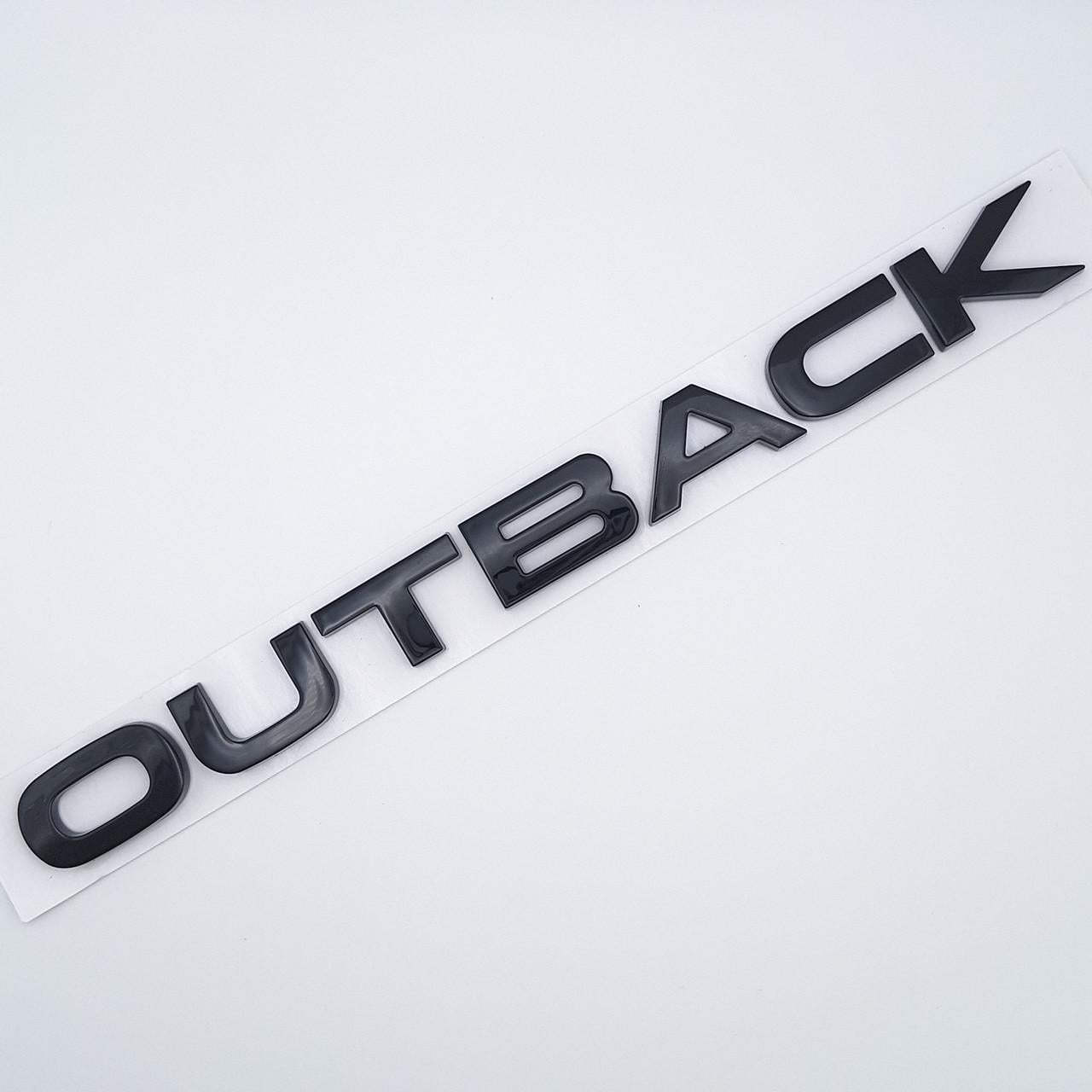 Эмблема надпись Outback Subaru 21,5х1,8 см Черный глянцевый (2343681308)