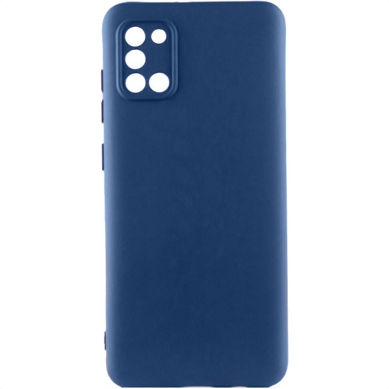Противоударный чехол TPU GETMAN Liquid Silk Full Camera для Samsung Galaxy A31 Синий / Navy Blue