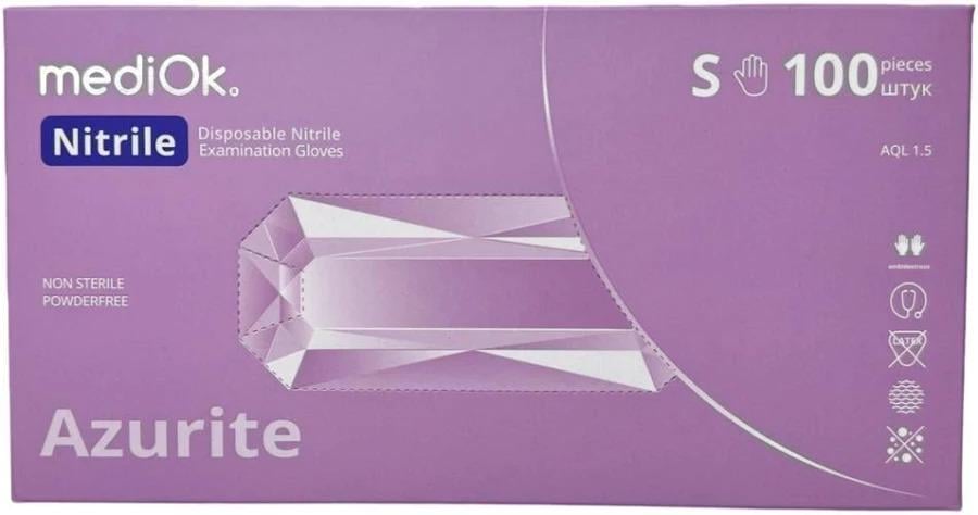 Перчатки нитриловые MediOk Azurite S 100 шт. Светло-фиолетовый (36926618)