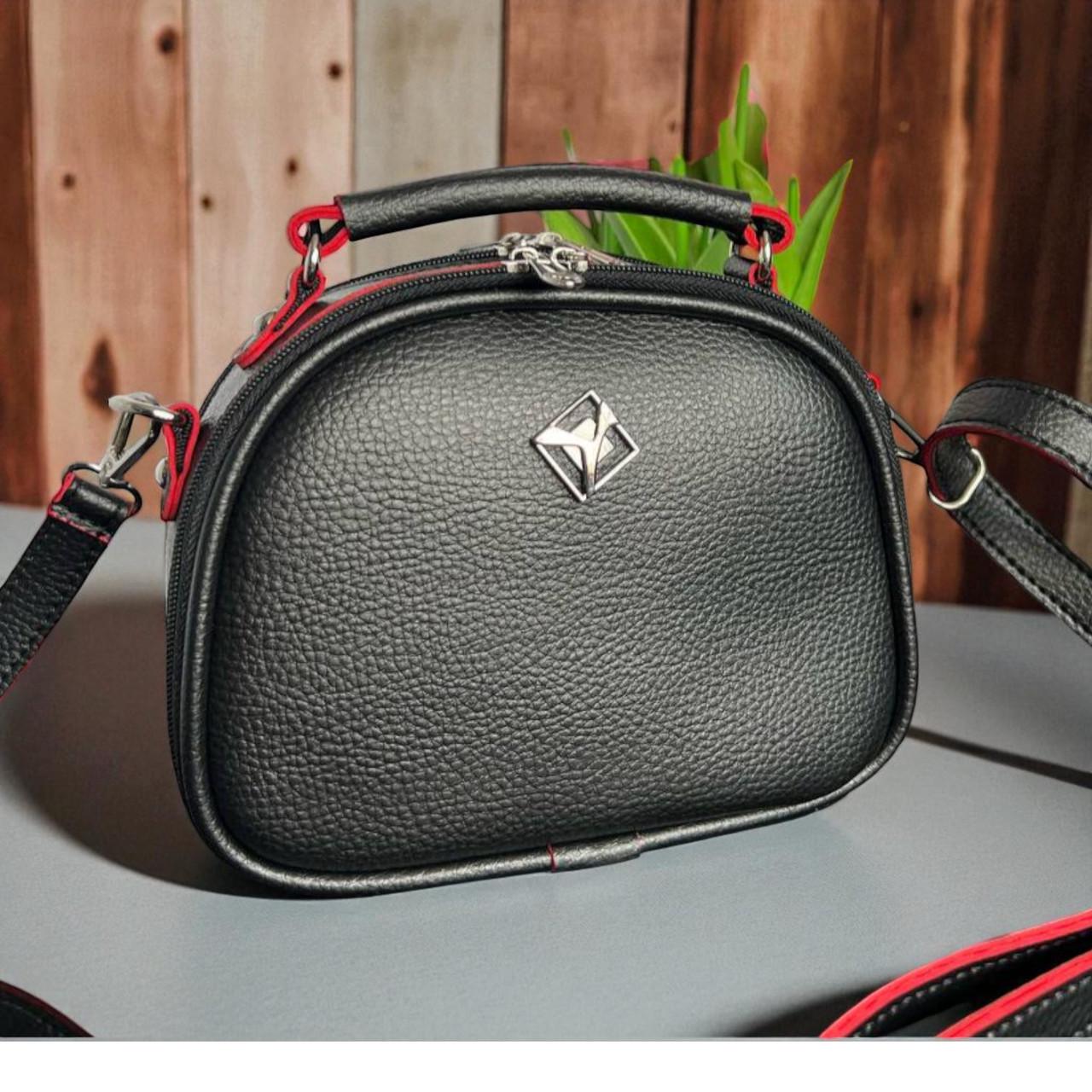 Сумка женская кросс-боди из экокожи 22х17х9 см Черный/Красный (2682007782) Сумка женская кросс-боди из экокожи 22х17х9 см Черный/Красный (2682007782)