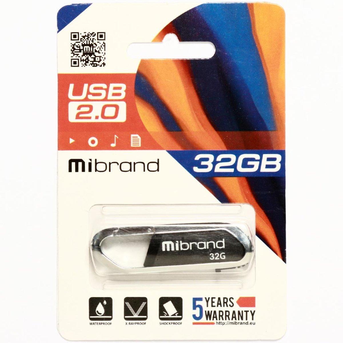 Флешка для ноутбука Mibrand USB 2.0 Aligator 32 Gb Black (MI2.0/AL32U7B) - фото 2