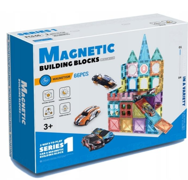 Конструктор горки с машинами 6631A-2 магнитный паркин 66 деталей (2702808842)