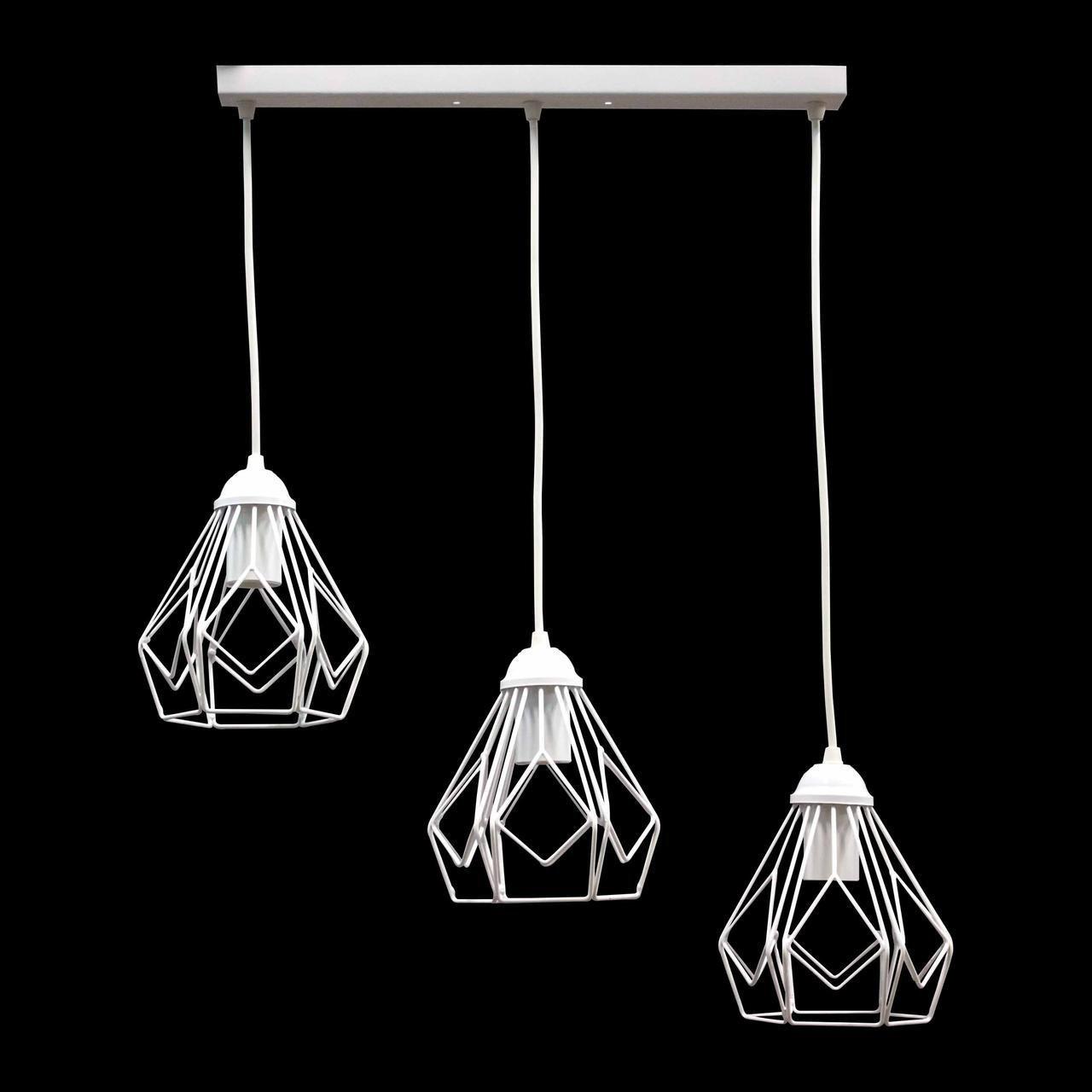 Подвесной светильник MSK ELECTRIC Milan в стиле лофт под лампы Е27 Белый (NL 538-3 W) - фото 3 Подвесной светильник MSK ELECTRIC Milan в стиле лофт под лампы Е27 Белый (NL 538-3 W) - фото 3