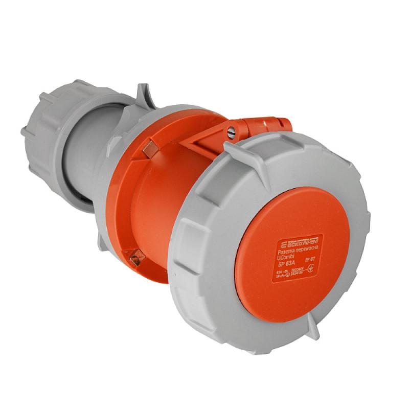 Розетка переносная АСКО-УКРЕМ полиамид серии UСombi 5P 3Р+ РЕ+N 63A IP 67 (A0080010133)
