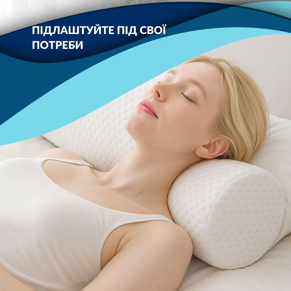 Подушка валик ортопедическая IDEIA ErgoRoll с эффектом памяти с наволочкой на молнии 40х15х15 см (26666) - фото 5