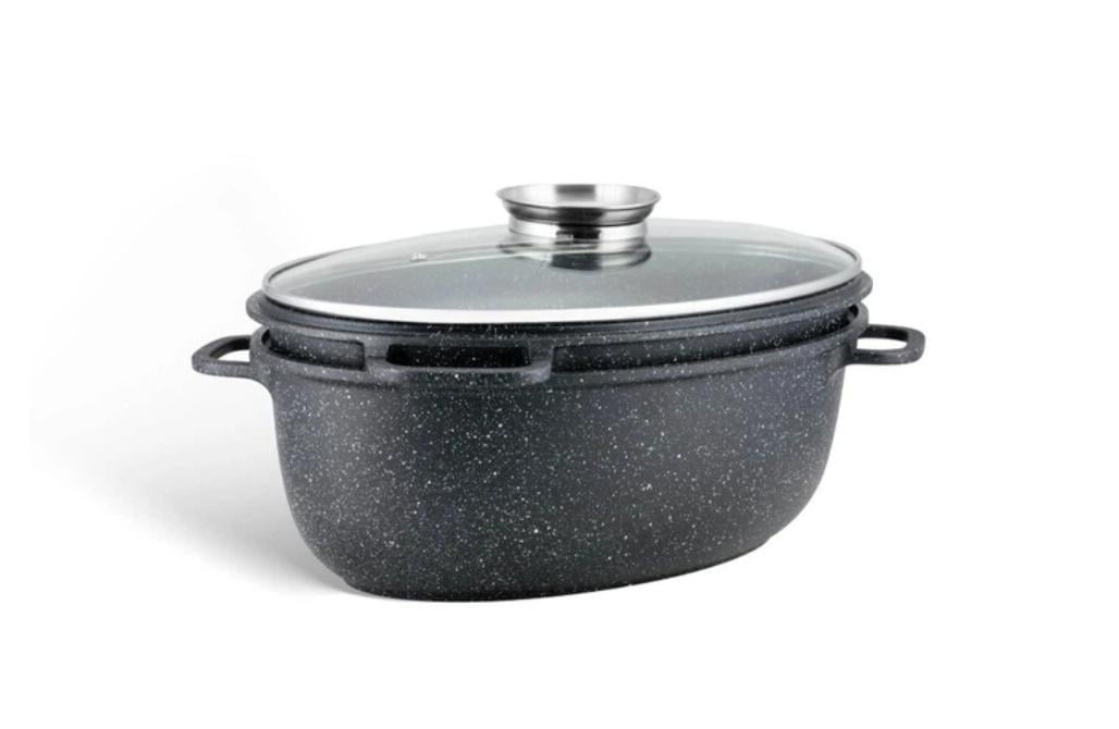 Гусятниця овальна Edenberg EB-9171 зі сковородою гриль та кришкою - фото 4