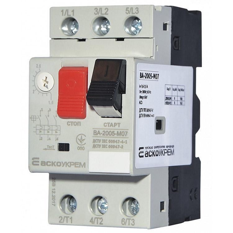 Автомат защиты двигателя АСКО-УКРЕМ ВА-2005 М07 1,6-2,5А (2348877055)
