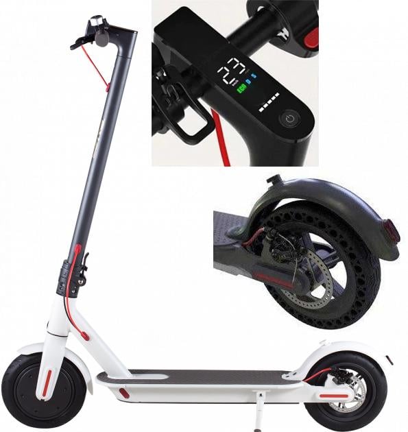 Електросамокат акумуляторний E-scooter M365 PRO з Bluetooth колонкою XL Білий - фото 2