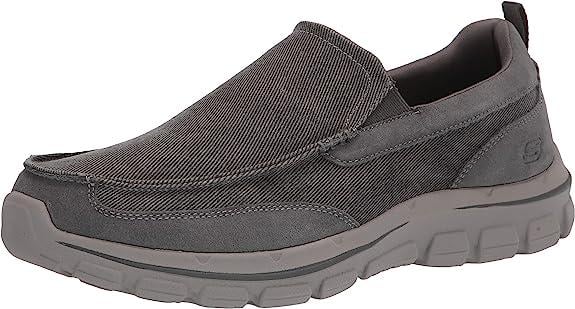 Слипоны мужские Skechers Palmero-Matthis Moc Toe Canvas р. 45 евро Grey (11812501)