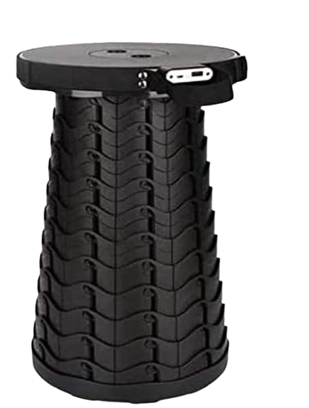 Табурет туристичний похідний із павербанком WCG телескопічний Чорний (2371515198_tren_2)