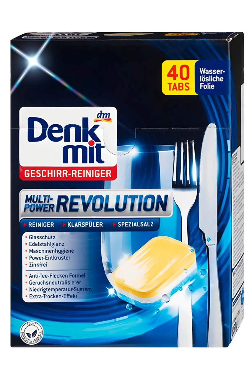 Таблетки для посудомийної машини Denkmit Multi-Power Revolution Tabs 40 шт. 850 г Таблетки для посудомийної машини Denkmit Multi-Power Revolution Tabs 40 шт. 850 г