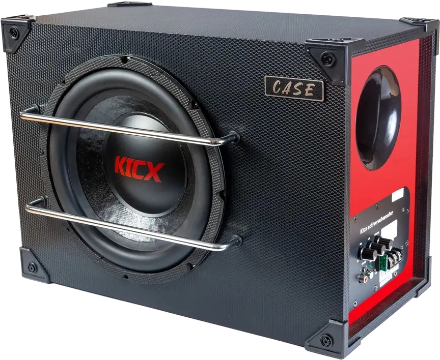 Сабвуфер активний корпусний автомобільний Kicx 600 Вт Case 10BPA 10" 25 см 4 Ом/дроти підключення (4322)