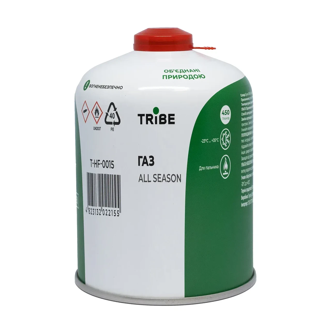 Газовый картридж Tribe резьбовой EPI-GAS для туристической горелки/плитки и лампы 450 г (T-HF-0015)