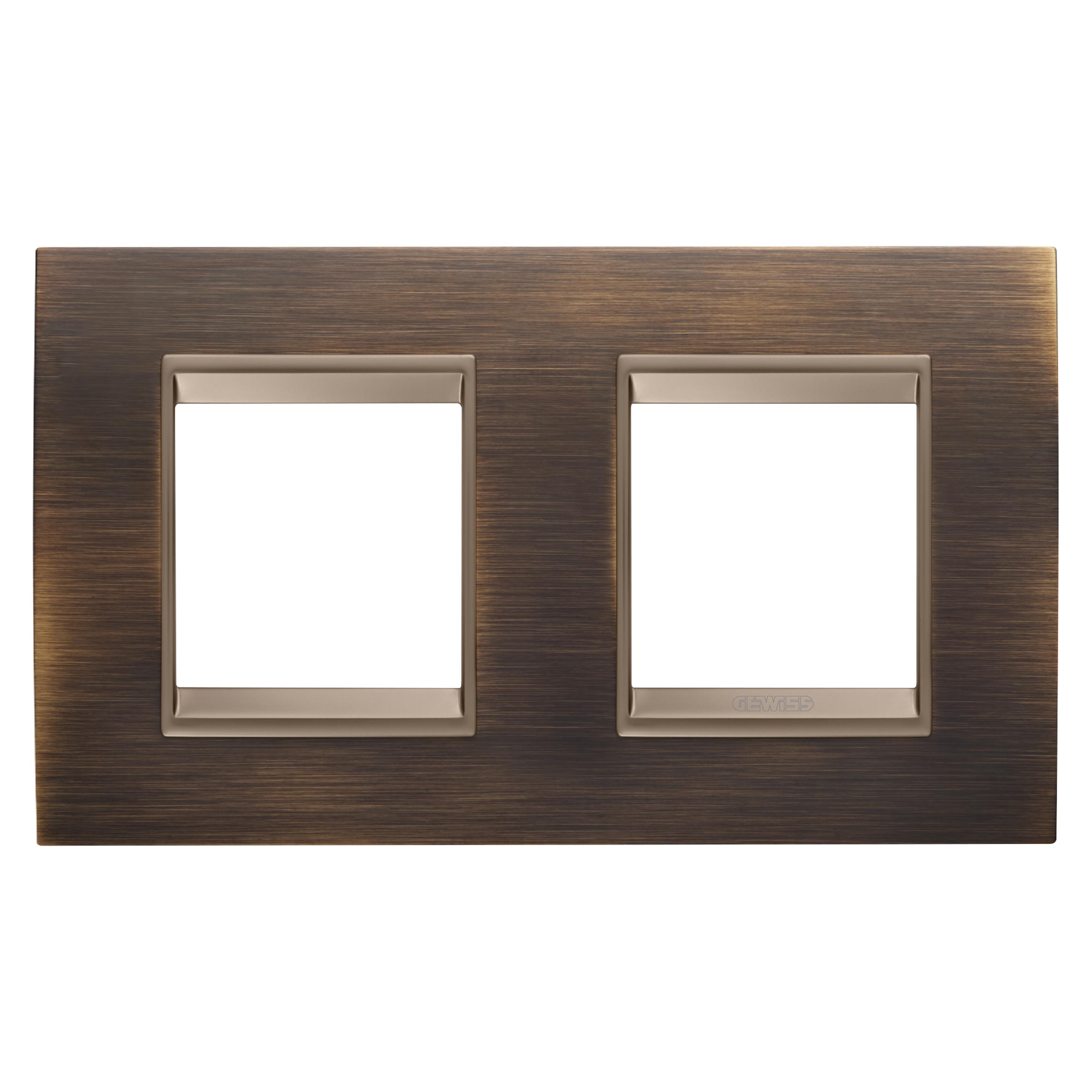 Рамка двухместная Gewiss Chorusmart LUX горизонтальная металл Латунь (GW16223XQ)