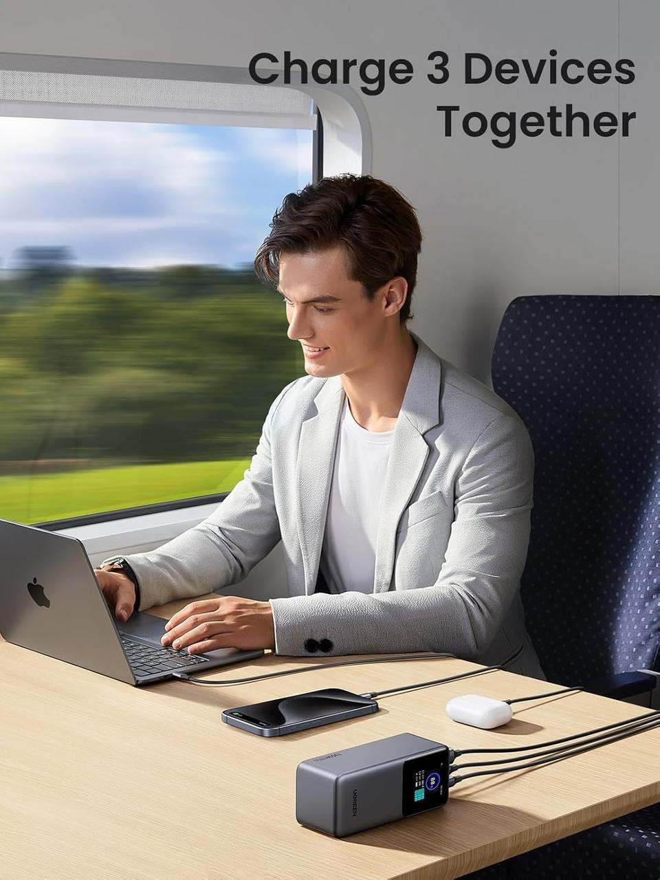 Повербанк UGREEN Nexode PB721 20000 mAh 130W Grey (000947) - фото 5 Повербанк UGREEN Nexode PB721 20000 mAh 130W Grey (000947) - фото 5