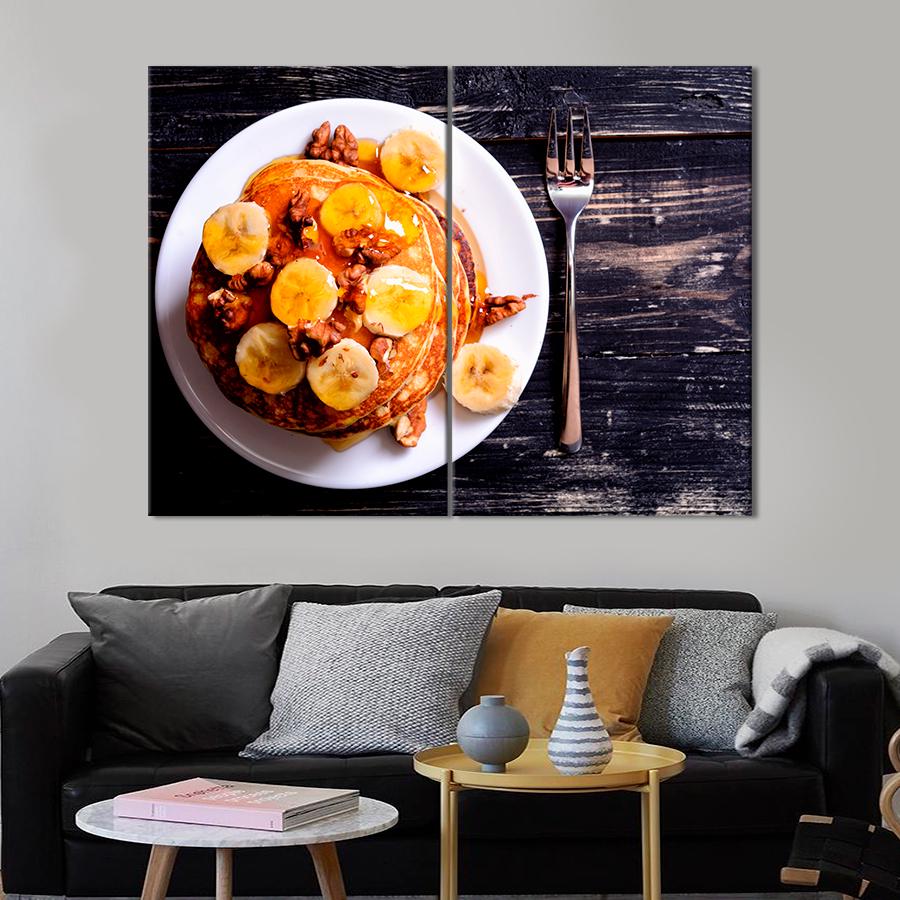 Настенний декор Панкейки с бананом мёдом и орехами 165x122 см (A295-2)