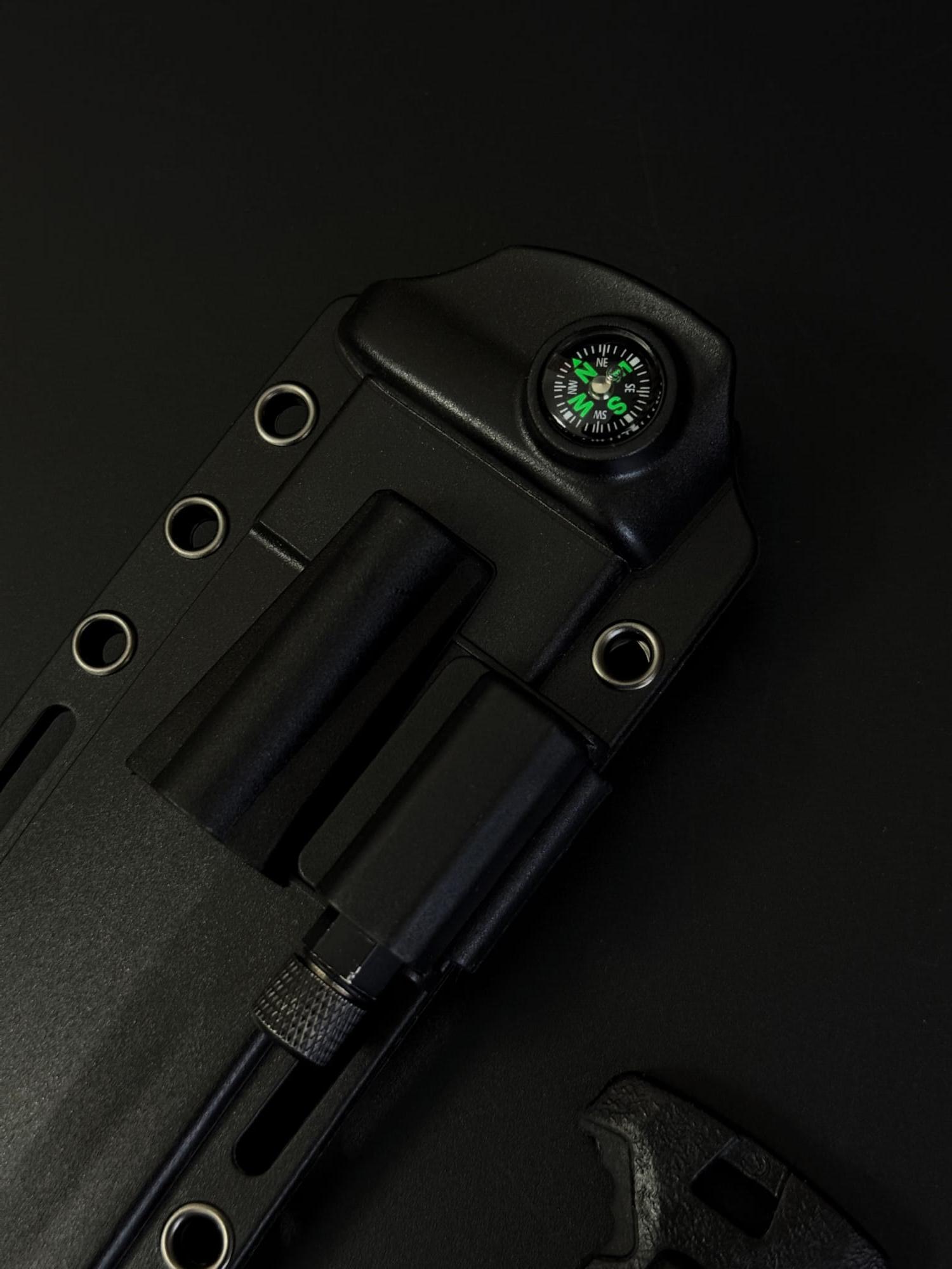 Нож танто Gorillas BBQ KN1079 2620 с кресалом и фонариком Черный - фото 11