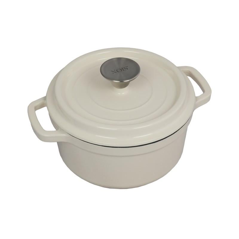 Каструля чавунна NOIS Tierra 830041 20 см Кремовий - фото 1