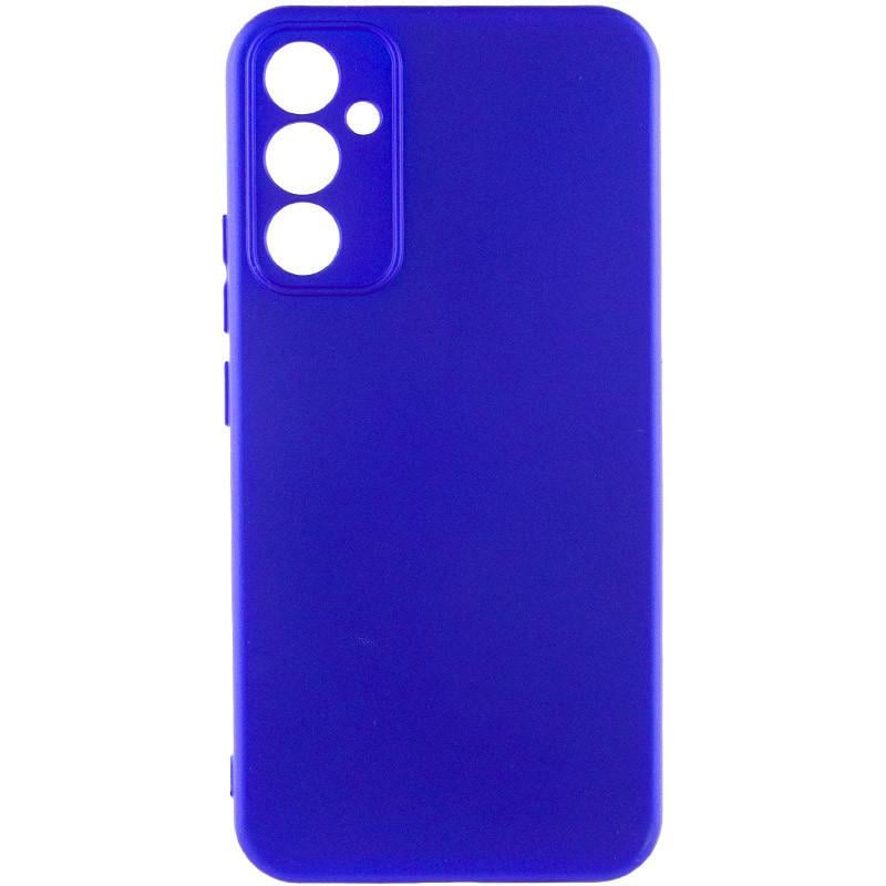 Противоударный чехол TPU GETMAN Liquid Silk Full Camera для Samsung Galaxy S24 FE Синий / Iris