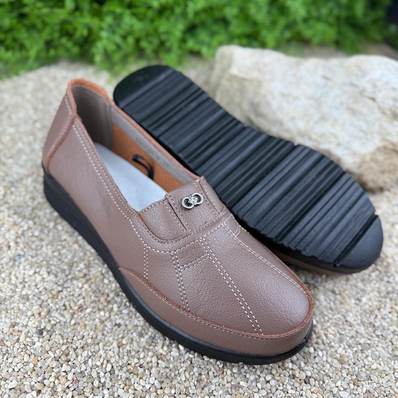 Мокасини шкіряні жіночі Е-002041-4 p. 37 23,5 см Коричневий (109191495) - фото 4