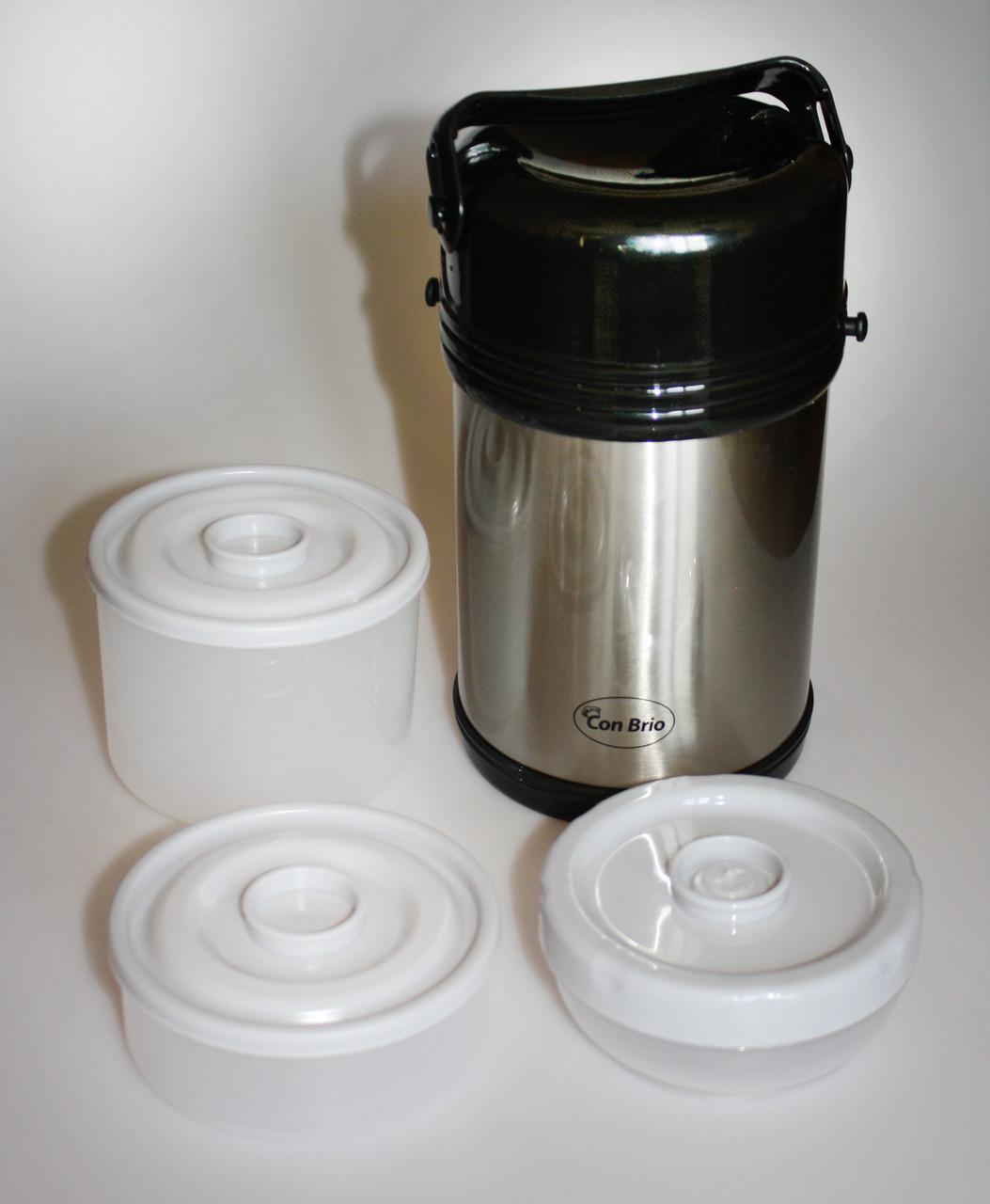 Термос харчовий Con Brio для їжі з нержавіючої сталі 2 л (CB-322) Термос харчовий Con Brio для їжі з нержавіючої сталі 2 л (CB-322)