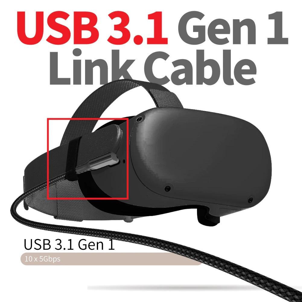 Кабель Oculus Link USB 3.2 Type З Oculus Link для Oculus Quest 2/Oculus Quest 3/Pico 4 5 м Чорний - фото 5