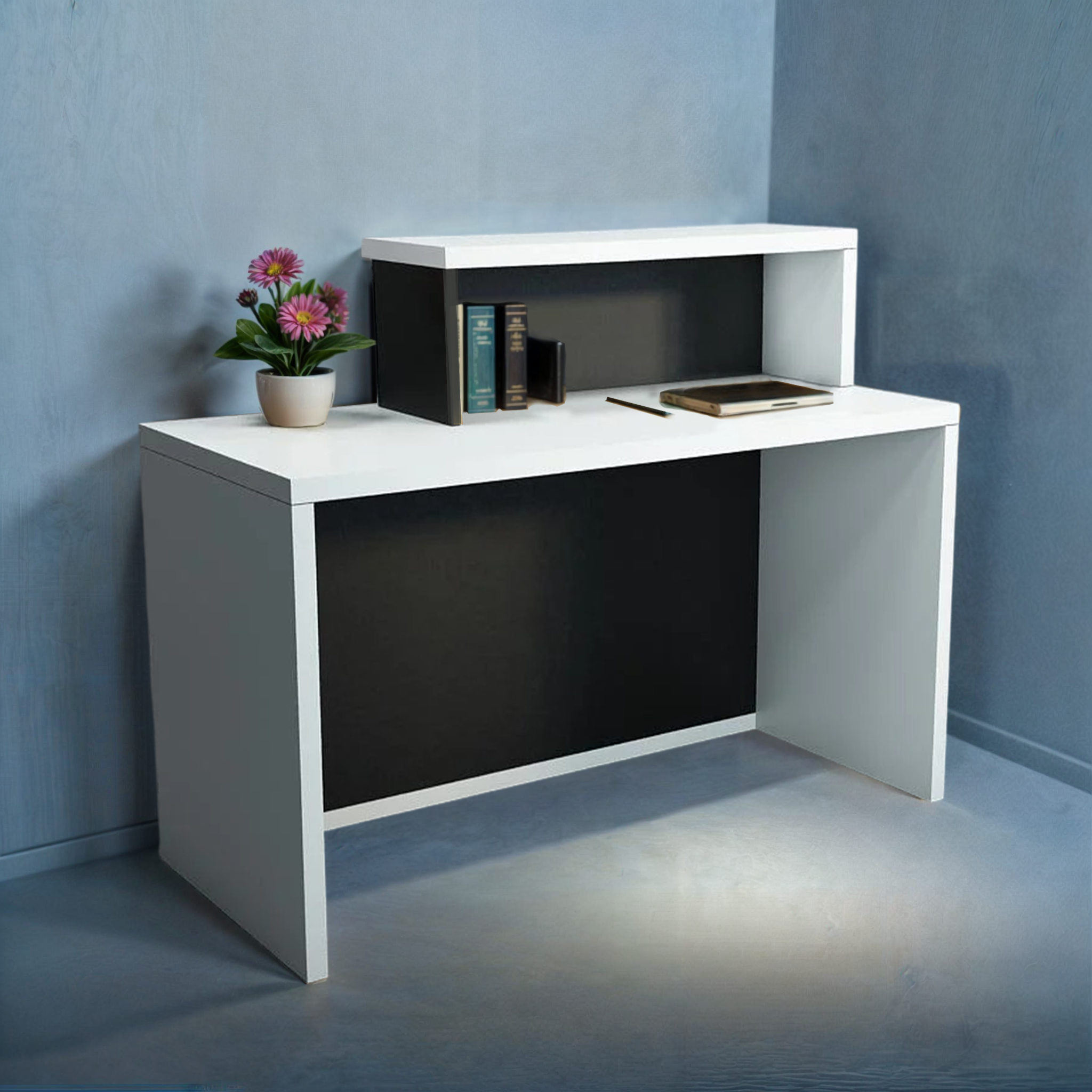 Стойка-ресепшн/4 Tobi Sho правосторонняя для офиса/салона 1600х600х1050 мм Белый/Черный (65956223) - фото 1