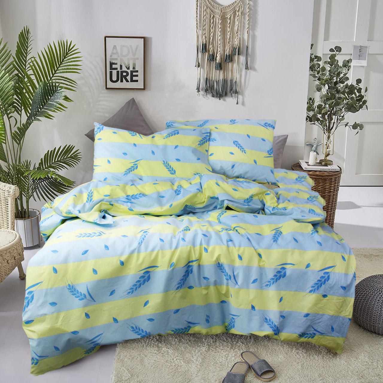 Комплект постельного белья Еней-плюс З0083 двуспальный Синий/Желтый (160515)