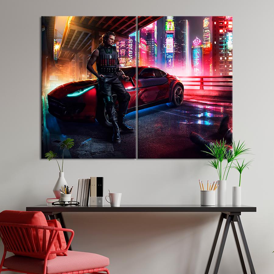 Настенний декор Жажда скорости Cyberpunk 2077 165x122 см (A211-2)