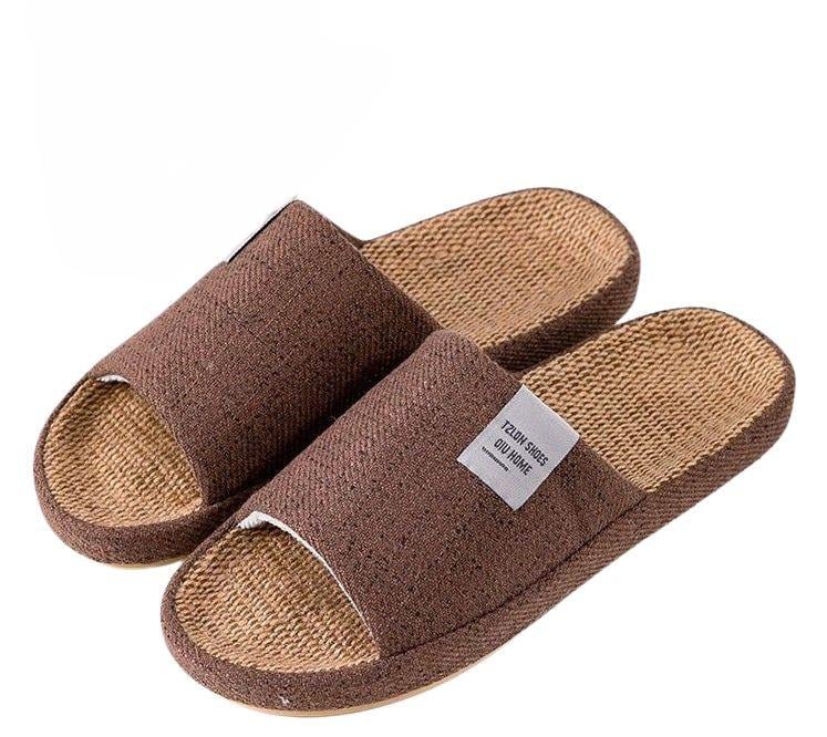 Тапочки льняные Элит TZLDN с открытым носком р. 45/46 29,5 см Коричневый (29440020) Тапочки льняные Элит TZLDN с открытым носком р. 45/46 29,5 см Коричневый (29440020)