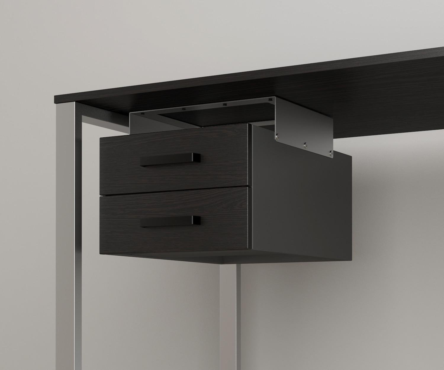 Навісний ящик подвійний для столу Loft Design BX-2 Венге Луїзіана/Сріблястий (12517767)