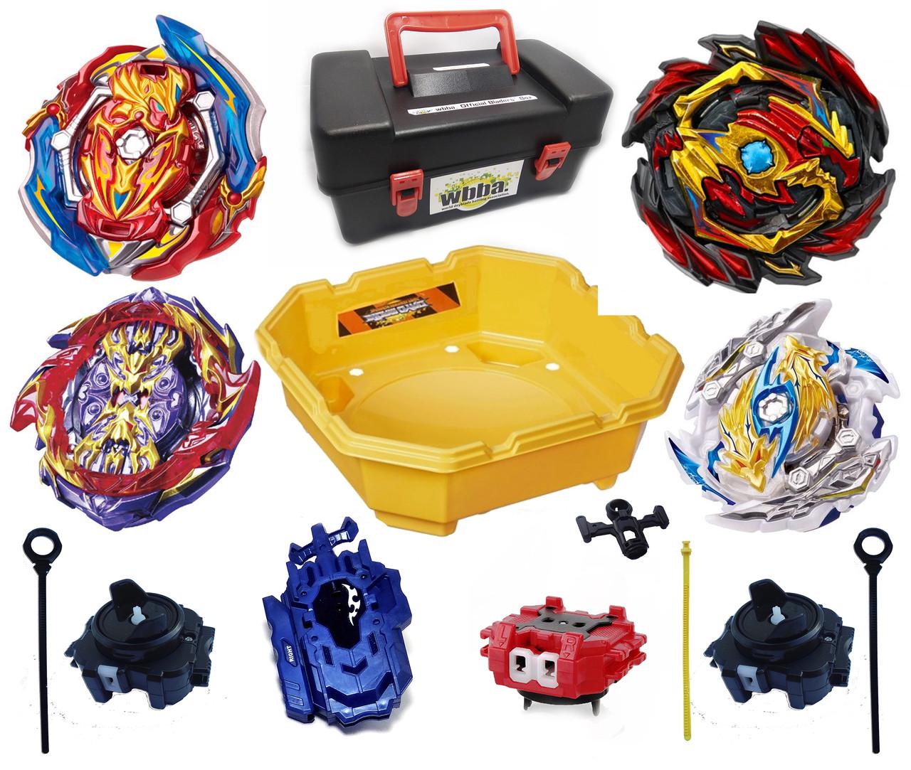 Бейблейд набор 10в1 Арена 40 см/B159/B145/B157/B144/4 запускателя/Бокс для хранения