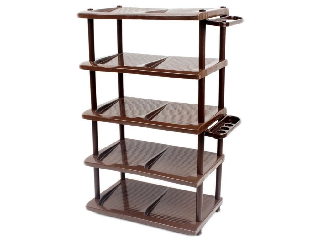 Полка для взуття п'ятиярусна з підставкою для парасольок Коричневий (MCS-10792)