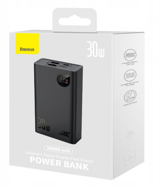 Батарея портативна Baseus Adaman2 20000 mAh 30 W Black (PPXJ30) - фото 5 Батарея портативна Baseus Adaman2 20000 mAh 30 W Black (PPXJ30) - фото 5