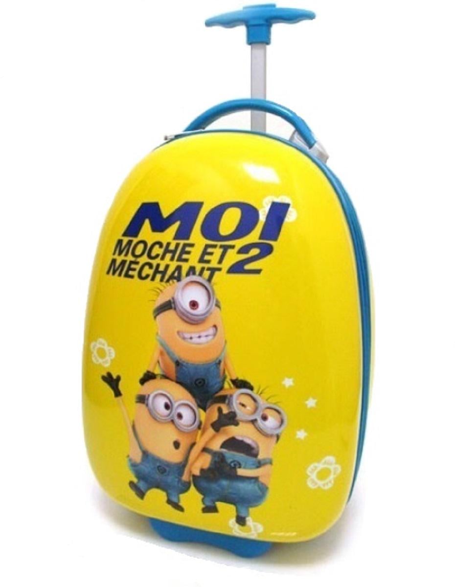 Чемодан детский пластиковый Миньены 42 см 2 колеса (Bp037806)