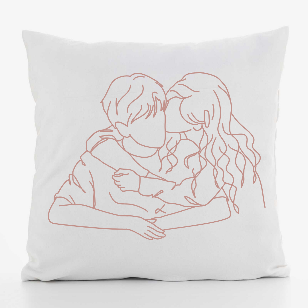 Подушка декоративна з принтом Силуети пари габардин 30х30 см (1246) Подушка декоративна з принтом Силуети пари габардин 30х30 см (1246)