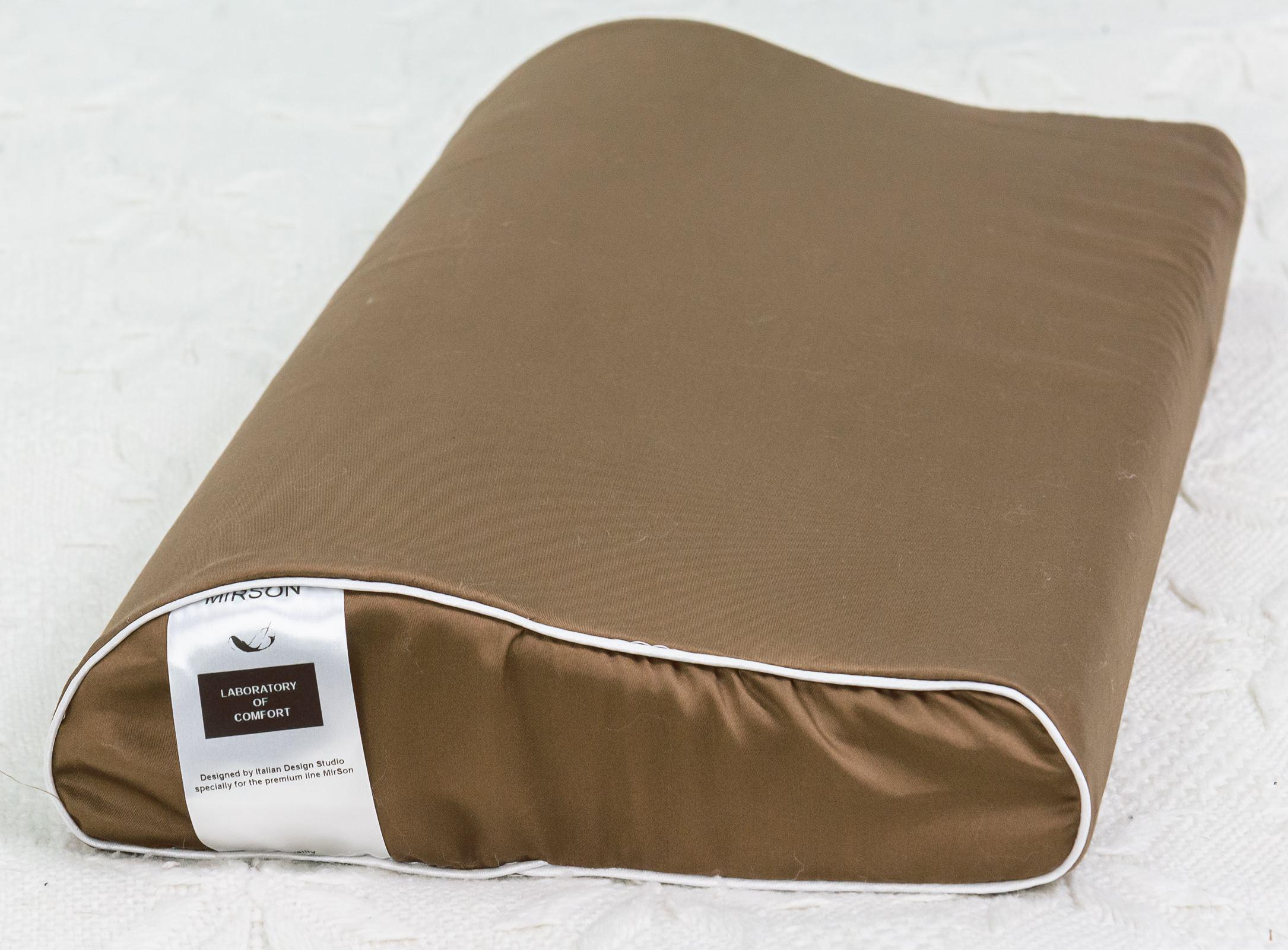 Подушка ортопедическая MirSon №6120 Delicate satin Cacao Kiddy Boy 50х29х5/8 см (2200003262742)