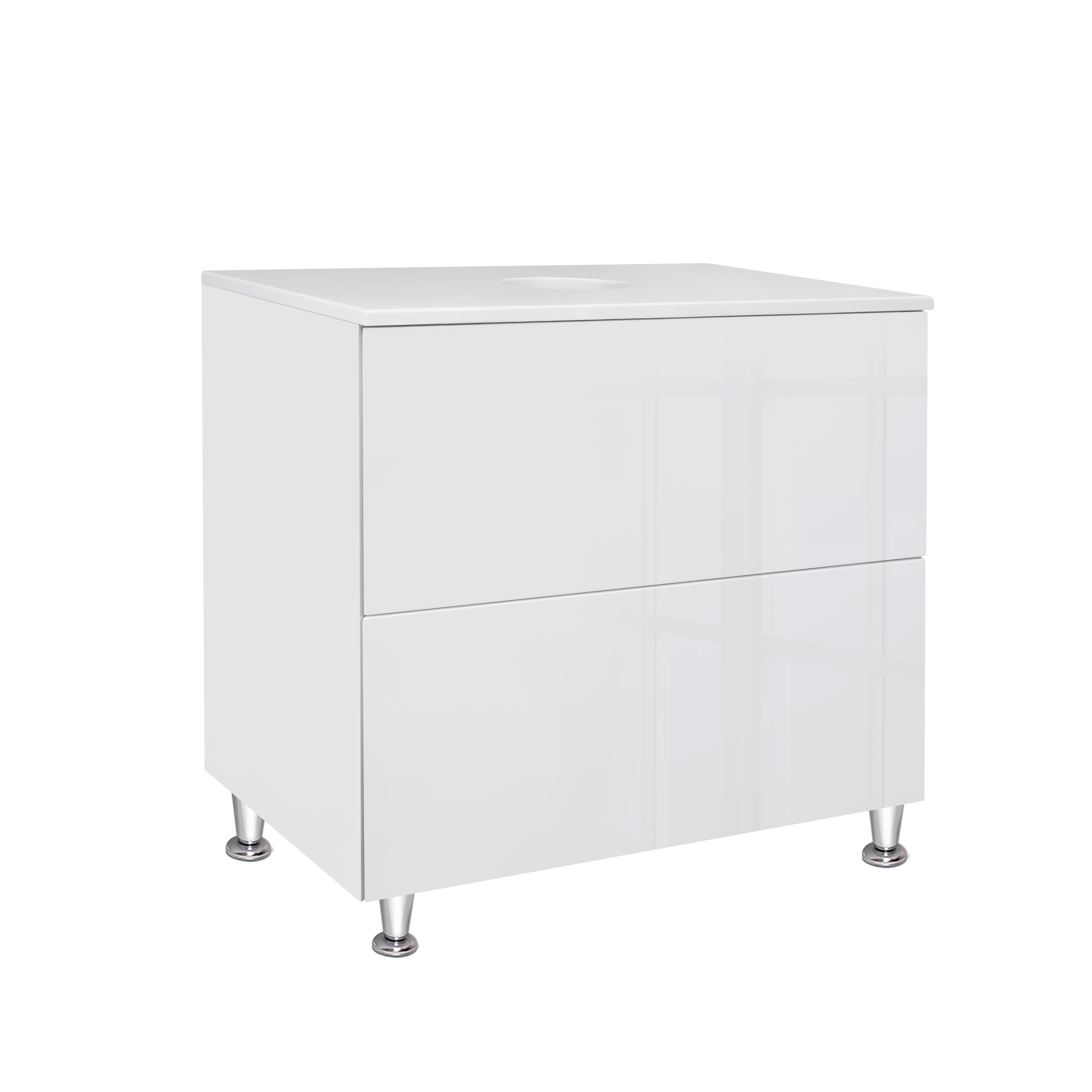 Тумба под умывальник напольная Q-tap Tern QT1780TNL701W 70x71,6x47 см Белый (96910)