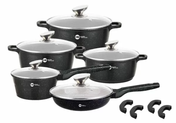 Набор кастрюль и сковорода Higher Kitchen HK-305 Черный