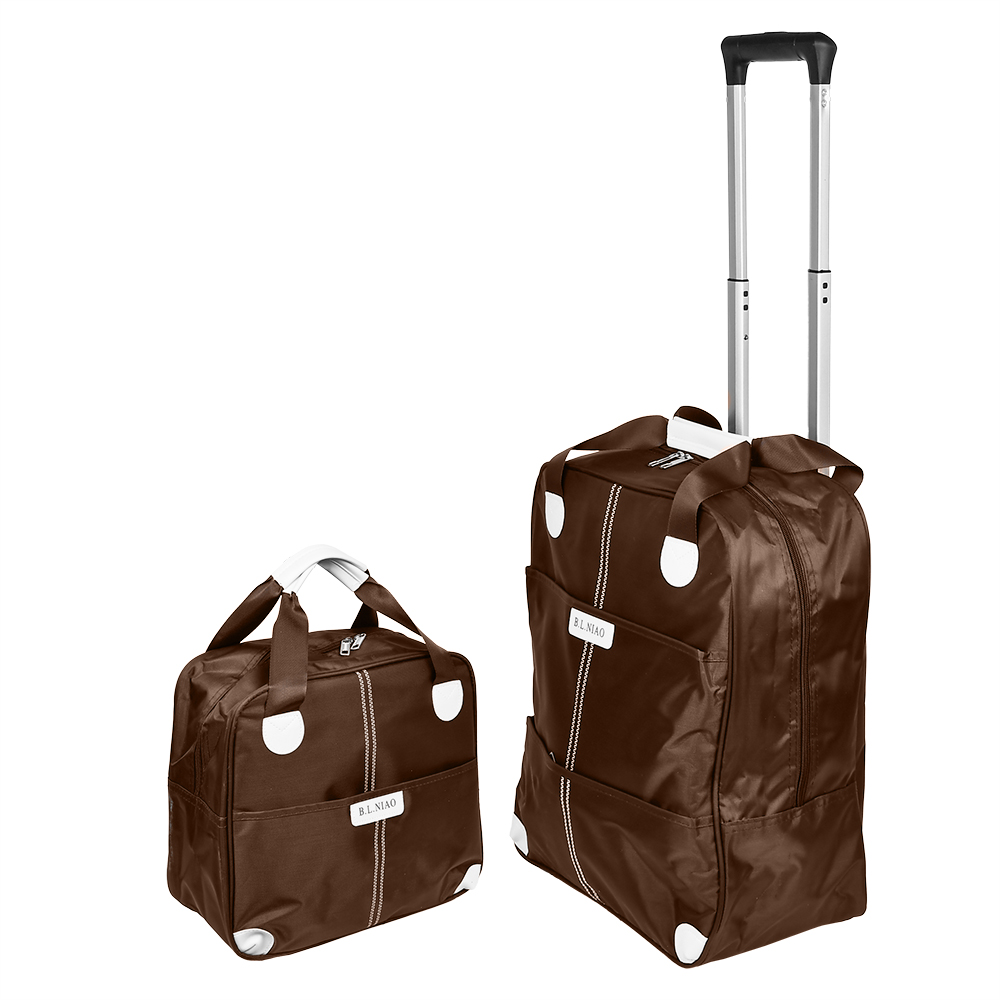 Сумка-валіза Stenson R95587-BR 2 шт. Коричневий (20220762) - фото 2 Сумка-валіза Stenson R95587-BR 2 шт. Коричневий (20220762) - фото 2