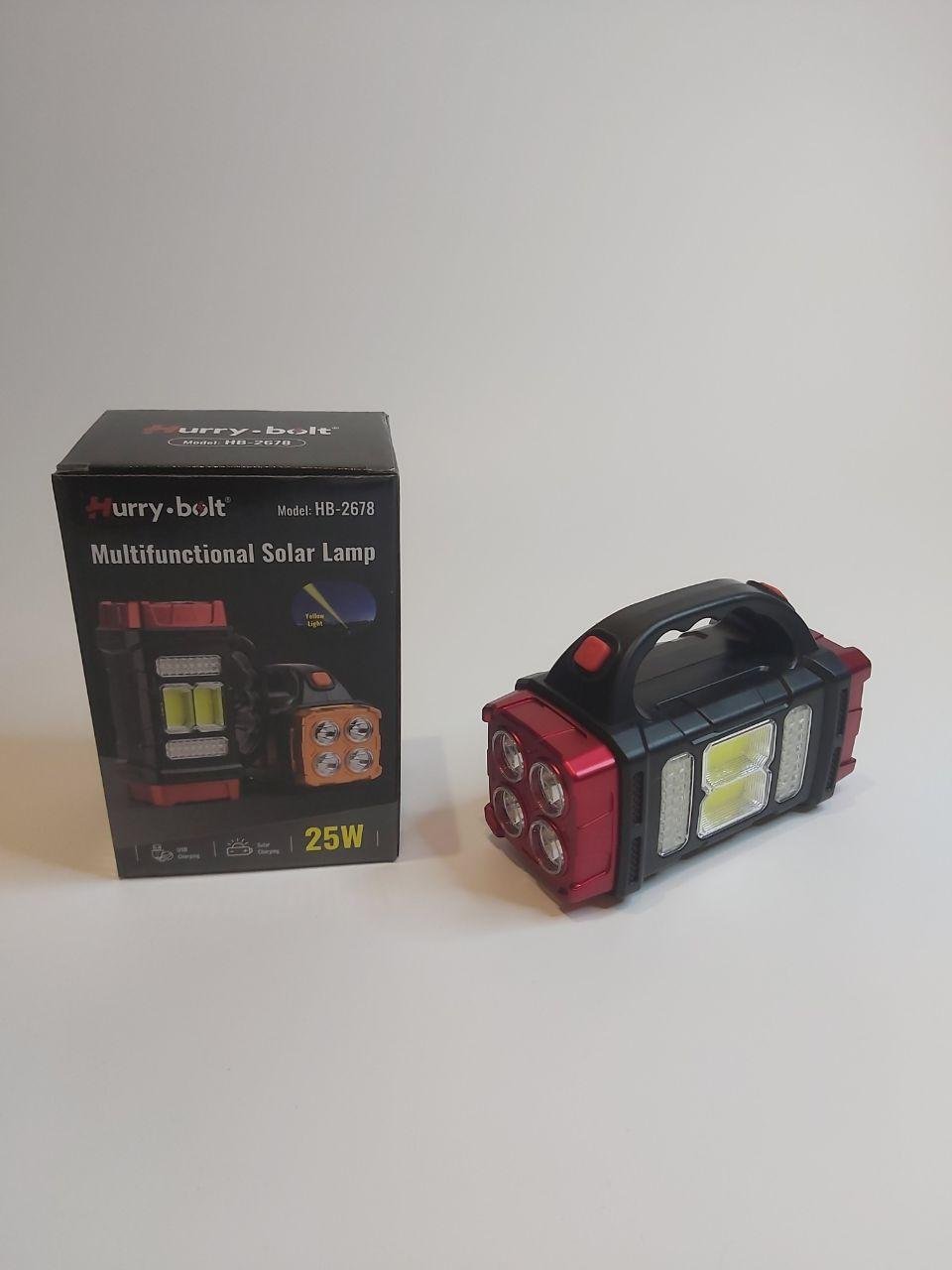 Ліхтарик ручний акумуляторний на сонячній батареї з функцією Multifunctional Solar Lamp 2678 25 W 1500 mAh