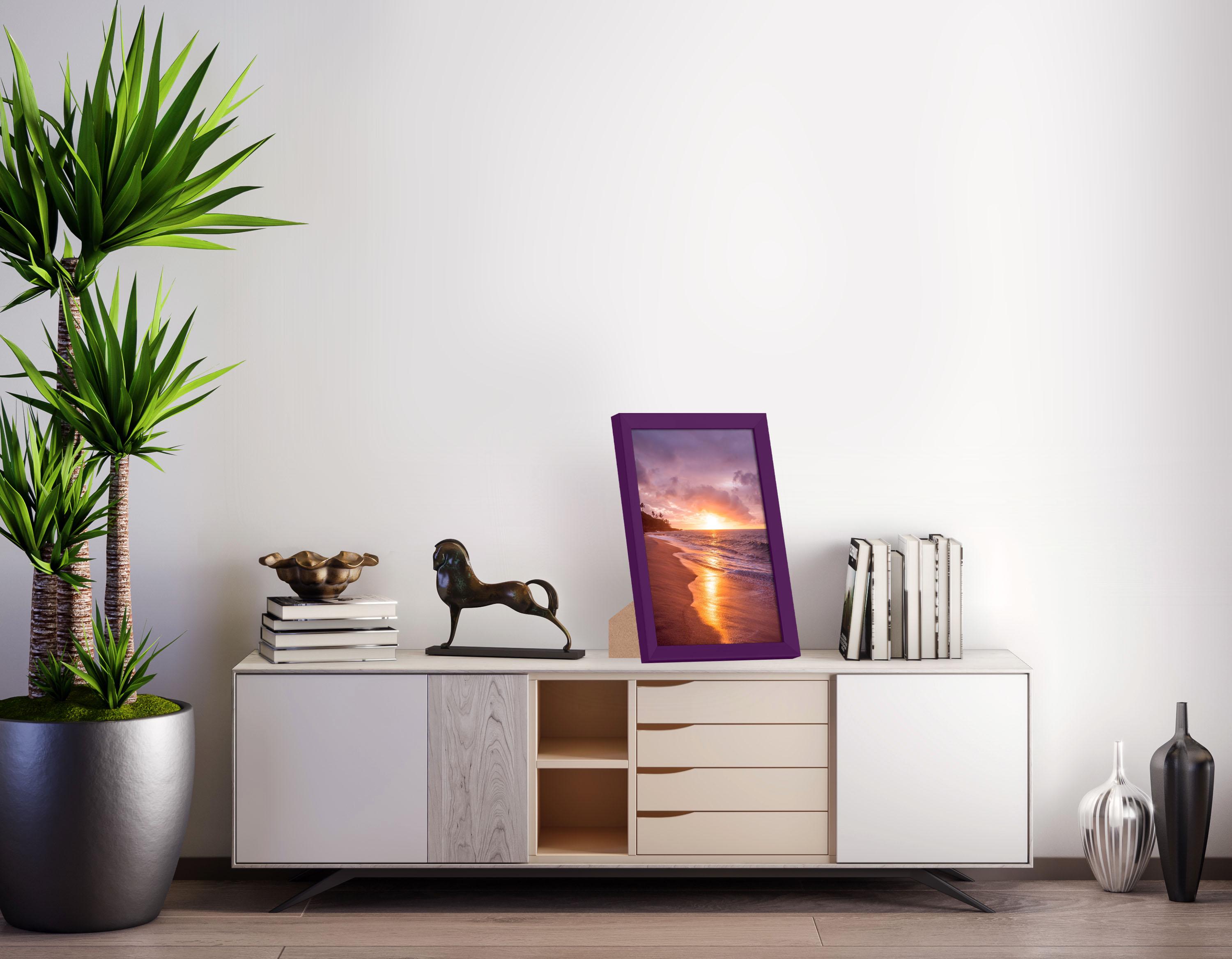 Фоторамка деревянная EmojiFrame 20х30 см AH2220-14 антибликовое стекло 2 мм с ножкой Фиолетовый - фото 5