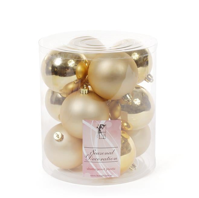 Набор пластиковых новогодних шаров Flora 12 шт. (11658)