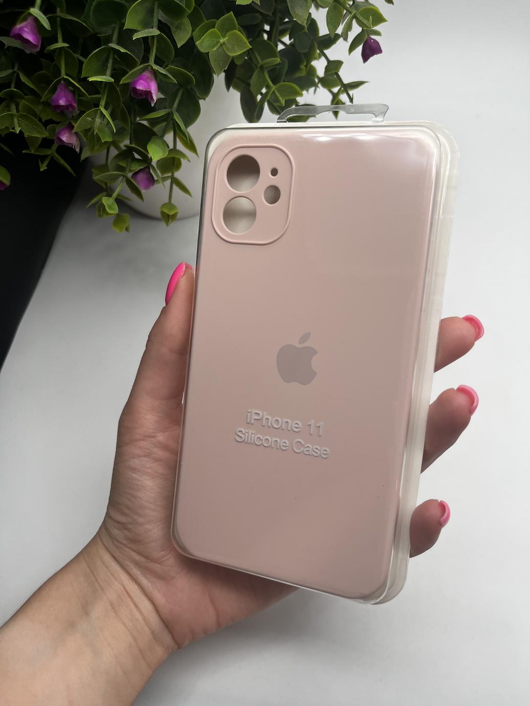 Чохол накладка на iPhone (Айфон) 11 квадратні борти silicone case full camera на apple - фото 1