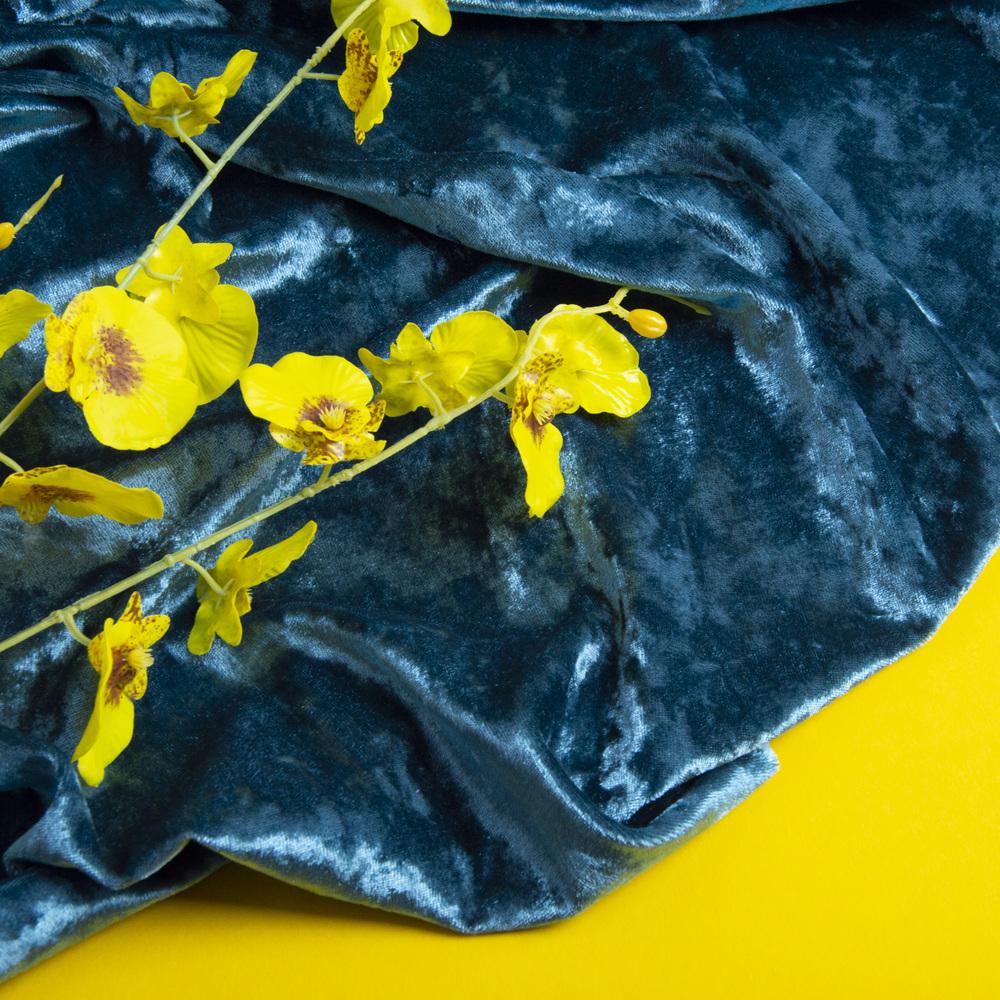 Ткань Бархат Li Морская волна (15318)