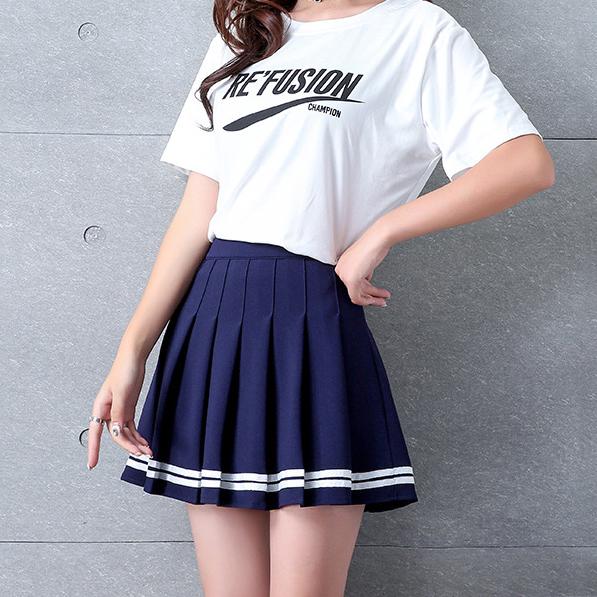 Спідниця міні в складку XS Синій (9707756) - фото 3 Спідниця міні в складку XS Синій (9707756) - фото 3